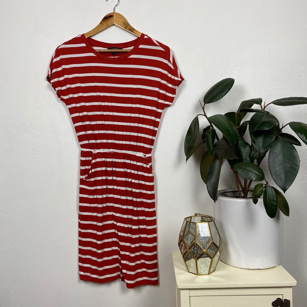 Banana Republic Stripped Cinched T-Shirt Dress